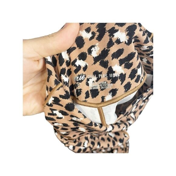 Aerie Chill Play Move Leggings S High Rise Crossover Leopard Print Crop Brown - Picture 2 of 5